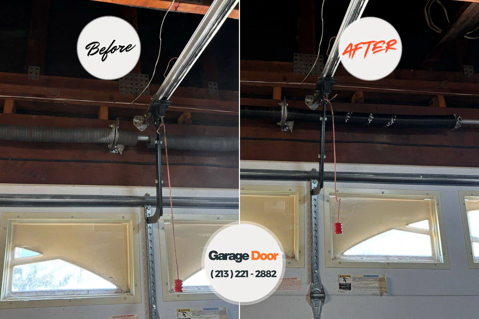 Before and after: garage door repair Kilmarnock, VA